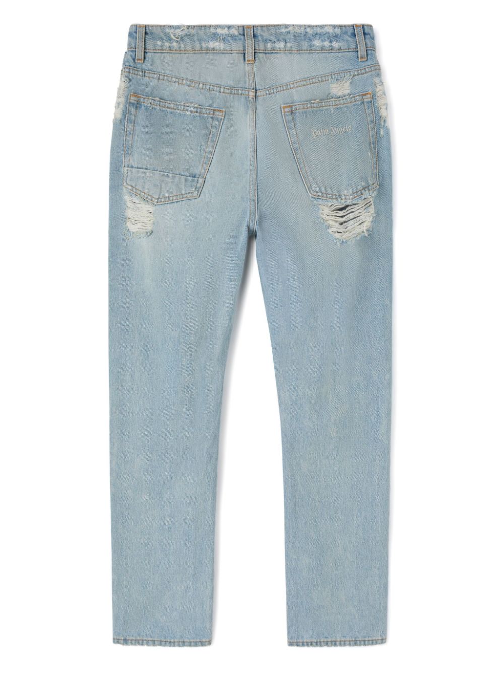 ripped straight-leg jeans