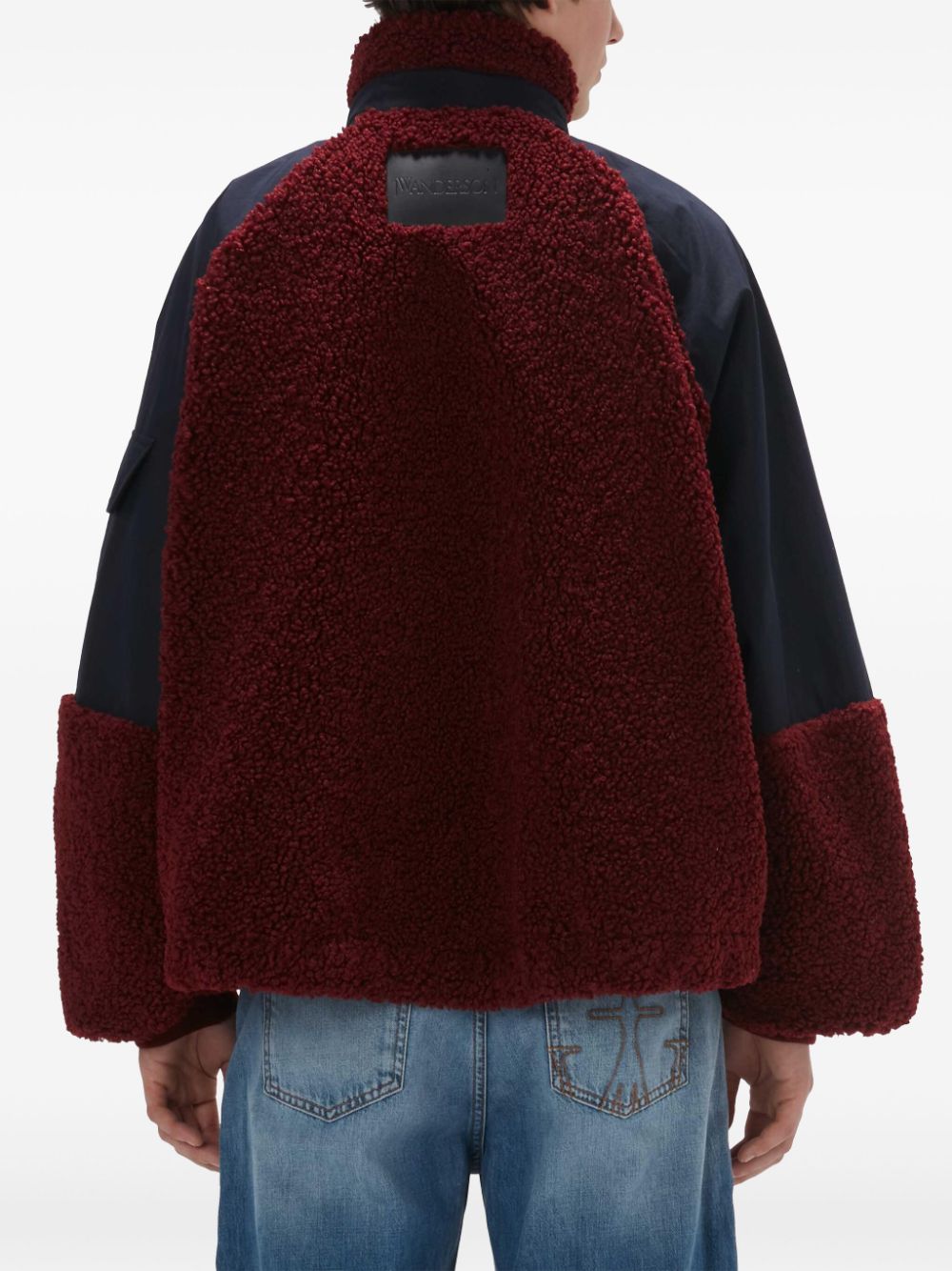 colour-block fleece jacket