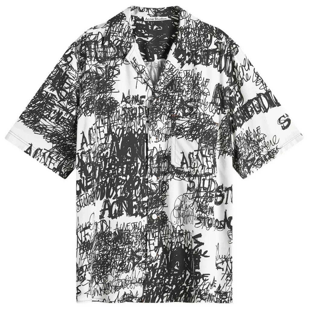 chaos print short sleeve shirt
