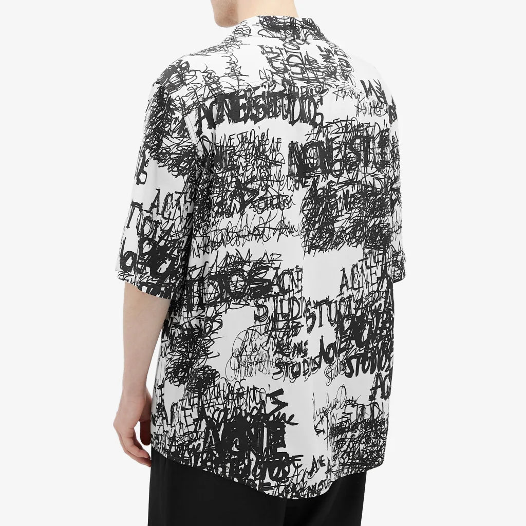 chaos print short sleeve shirt