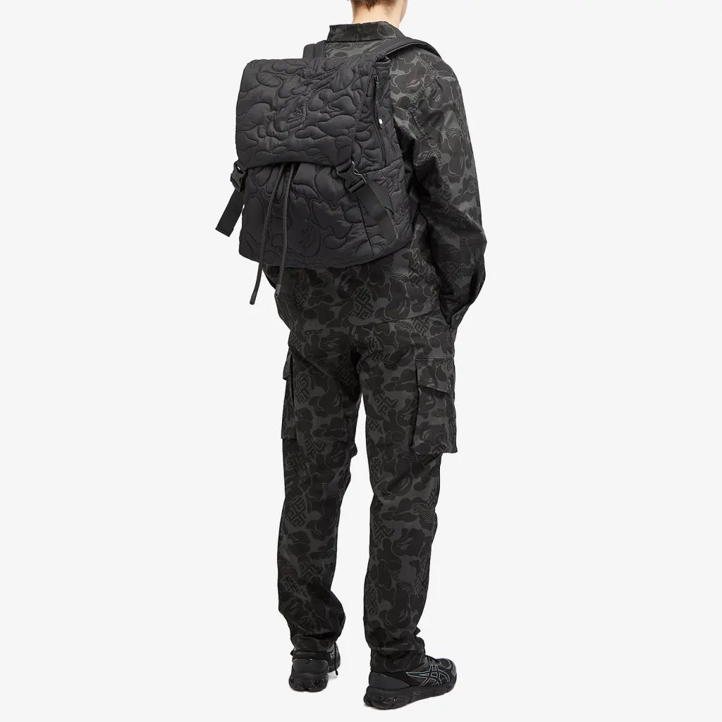 neon camo quilted backpack