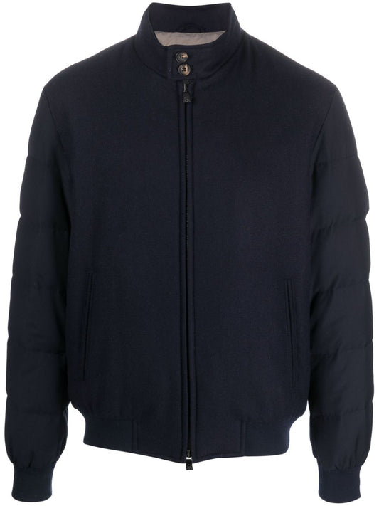 High-neck padded bomber jacket