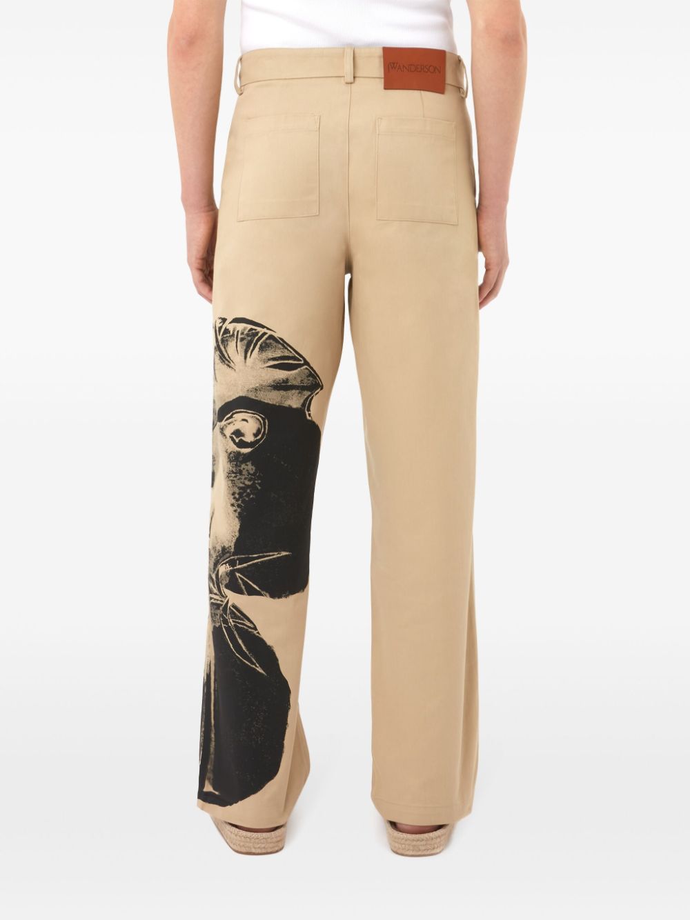 graphic-print straight-leg trousers