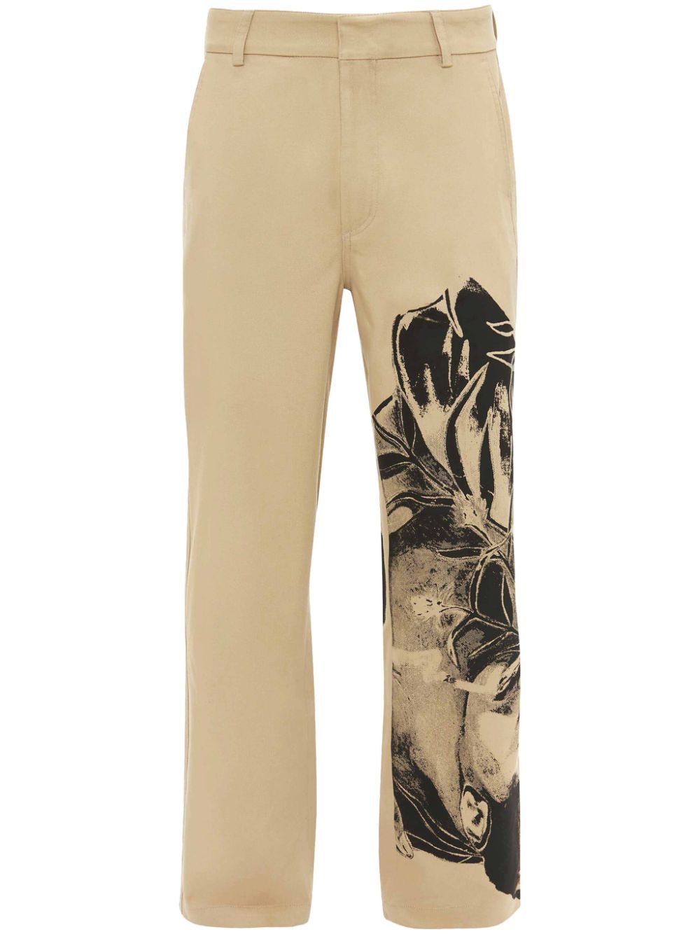 graphic-print straight-leg trousers