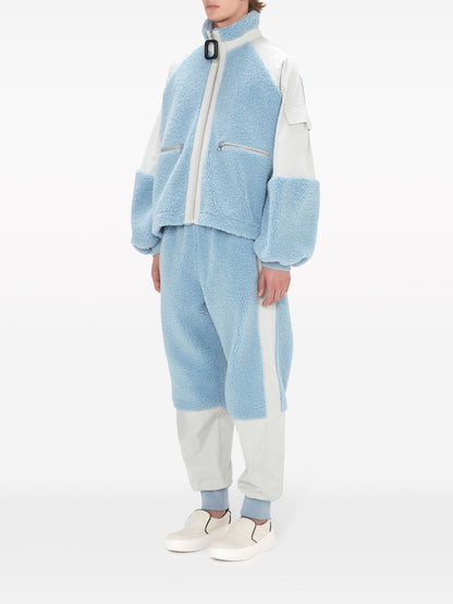 Colour-block fleece jacket