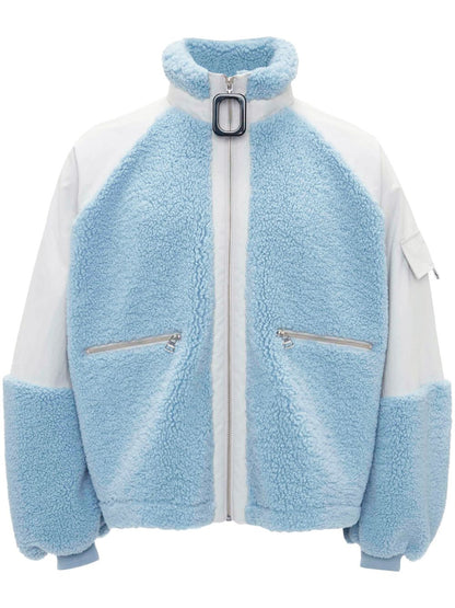 Colour-block fleece jacket
