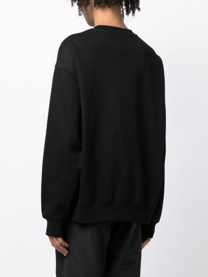 Embossed-lettering cotton-blend sweatshirt