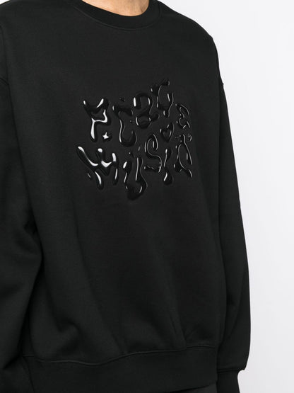Embossed-lettering cotton-blend sweatshirt