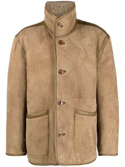 Reversible shearling jacket