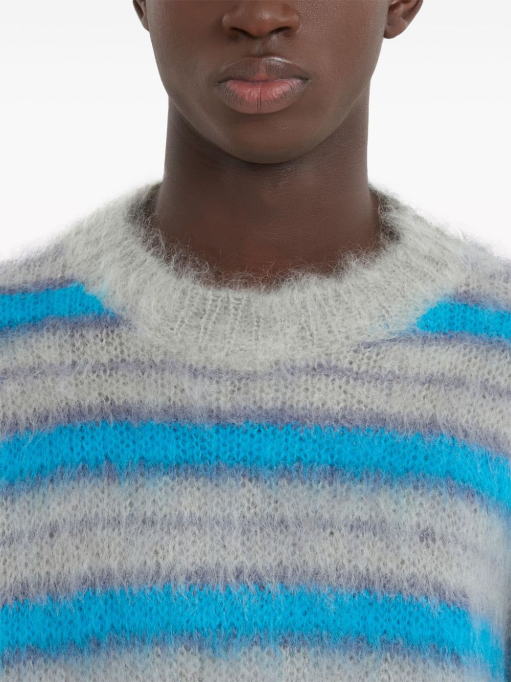 striped mohair-blend jumper