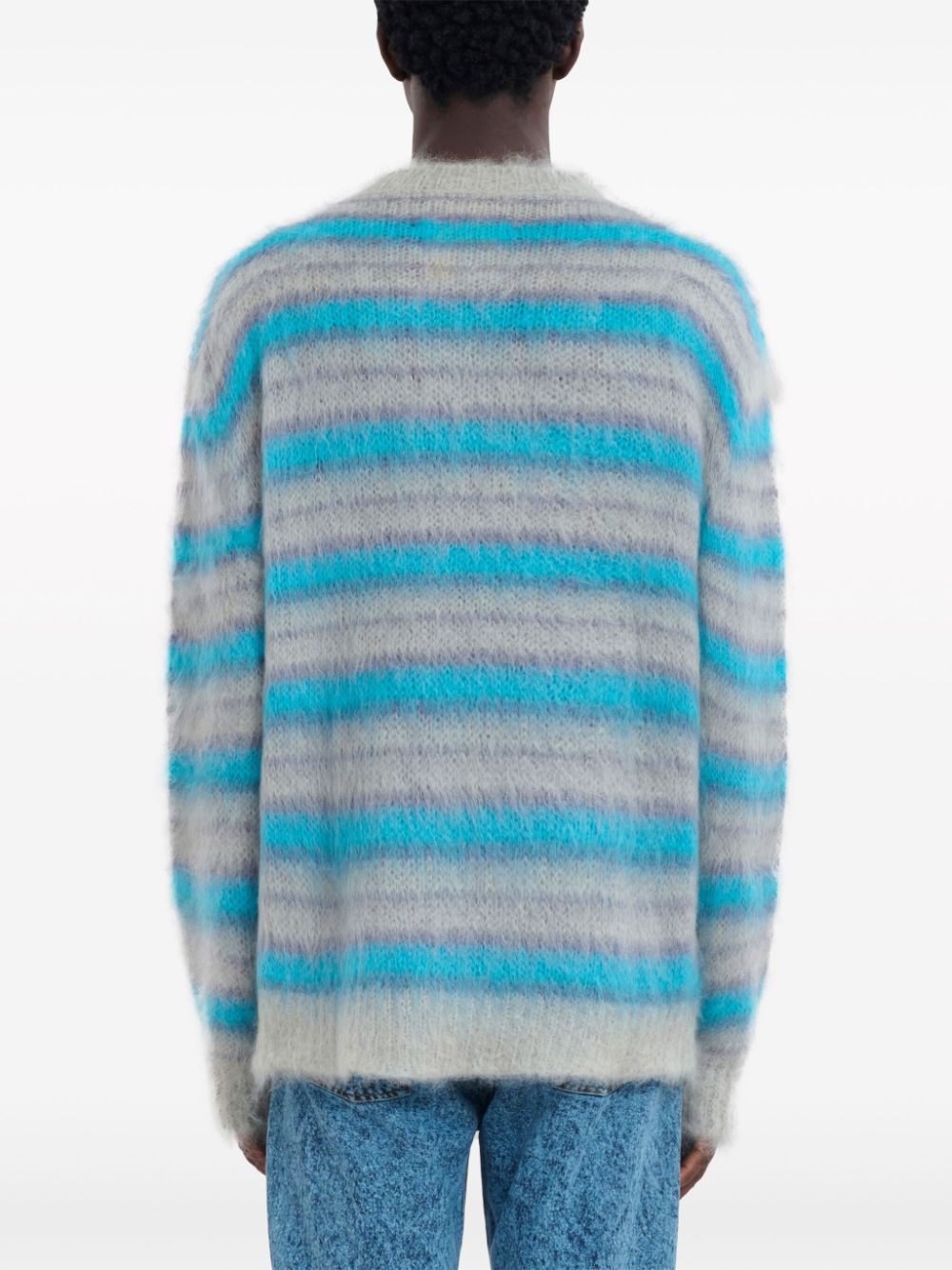 striped mohair-blend jumper