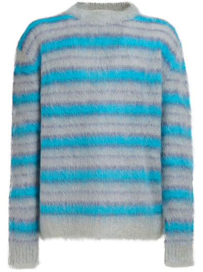 Striped mohair-blend jumper
