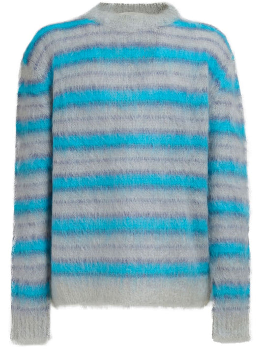 Striped mohair-blend jumper