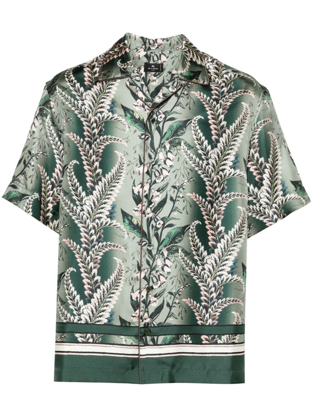 floral-print silk shirt