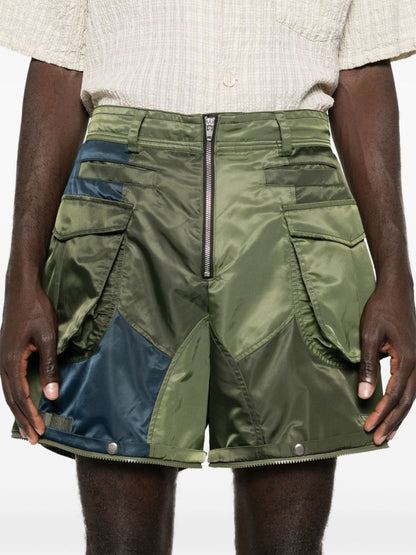 Detachable patchwork cargo trousers