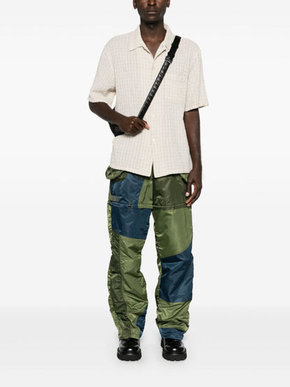 Detachable patchwork cargo trousers