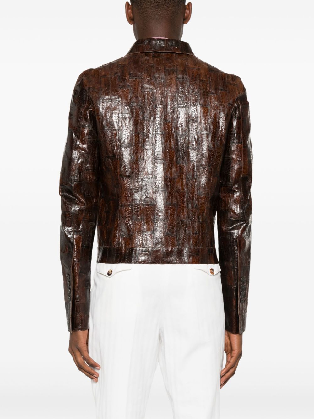 snakeskin-effect jacket