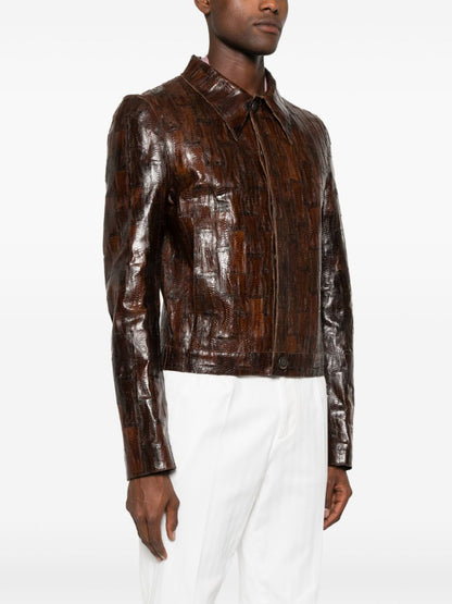 Snakeskin-effect jacket