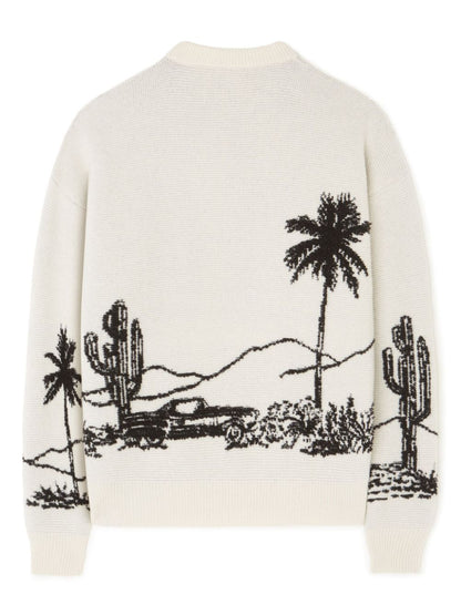 Desert print-knitted jumper