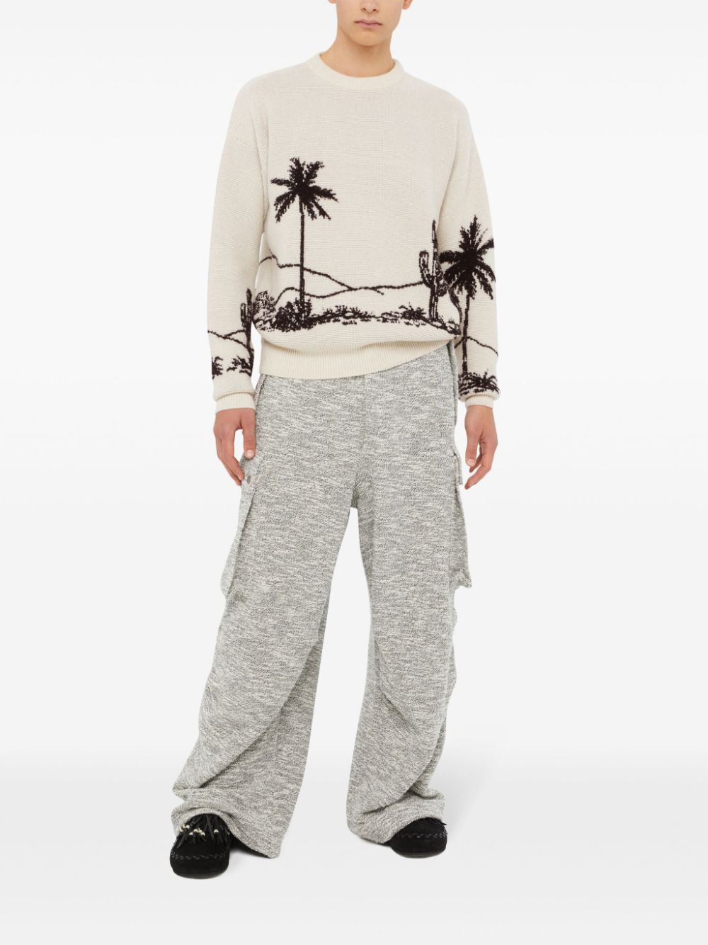 desert print-knitted jumper