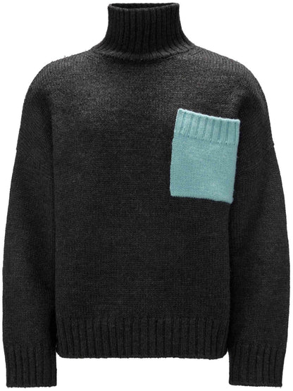 High-neck drop-shoulder jumper