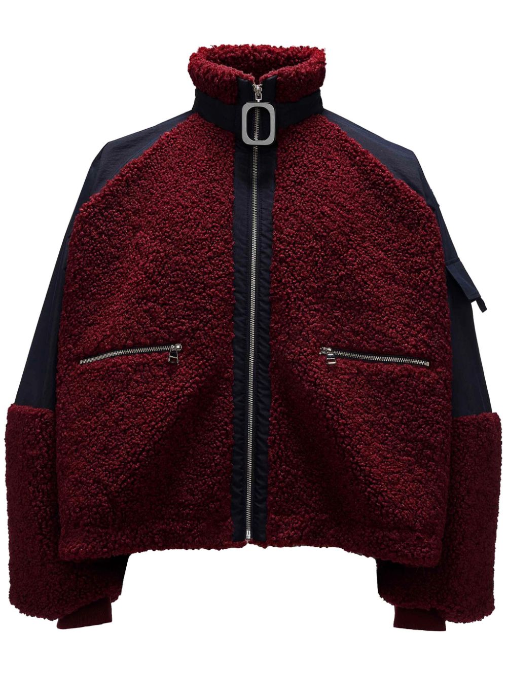 colour-block fleece jacket