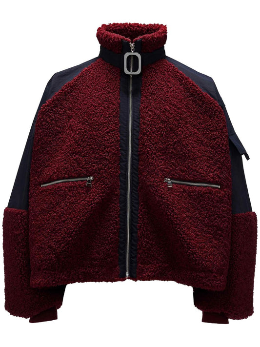 Colour-block fleece jacket
