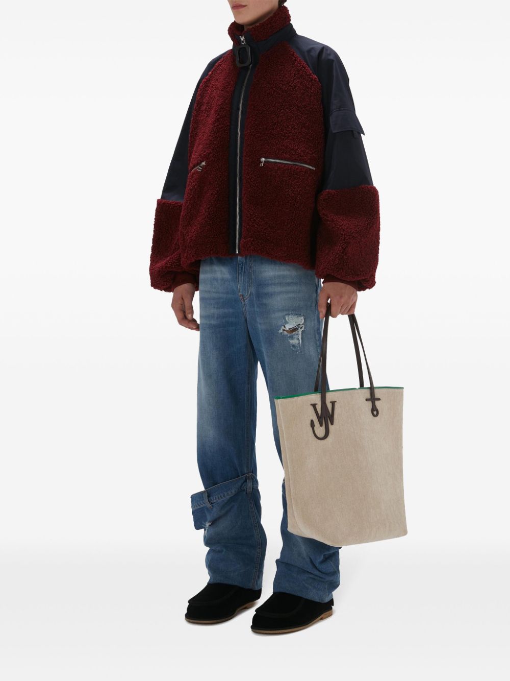 colour-block fleece jacket