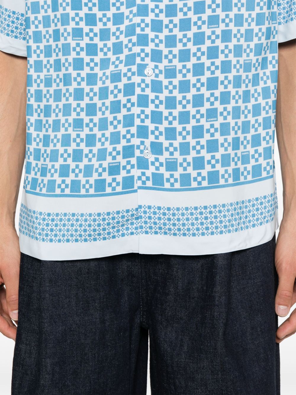 square cross-motif shirt