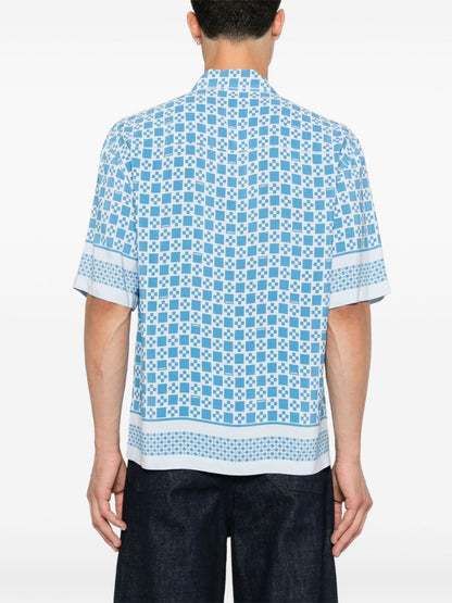 Square cross-motif shirt