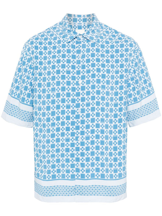 Square cross-motif shirt