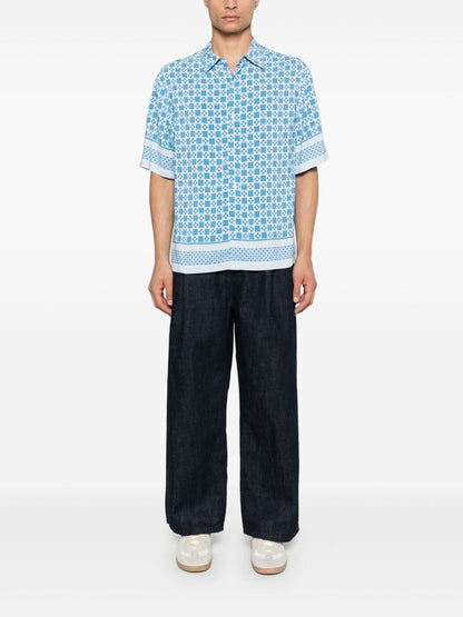 Square cross-motif shirt