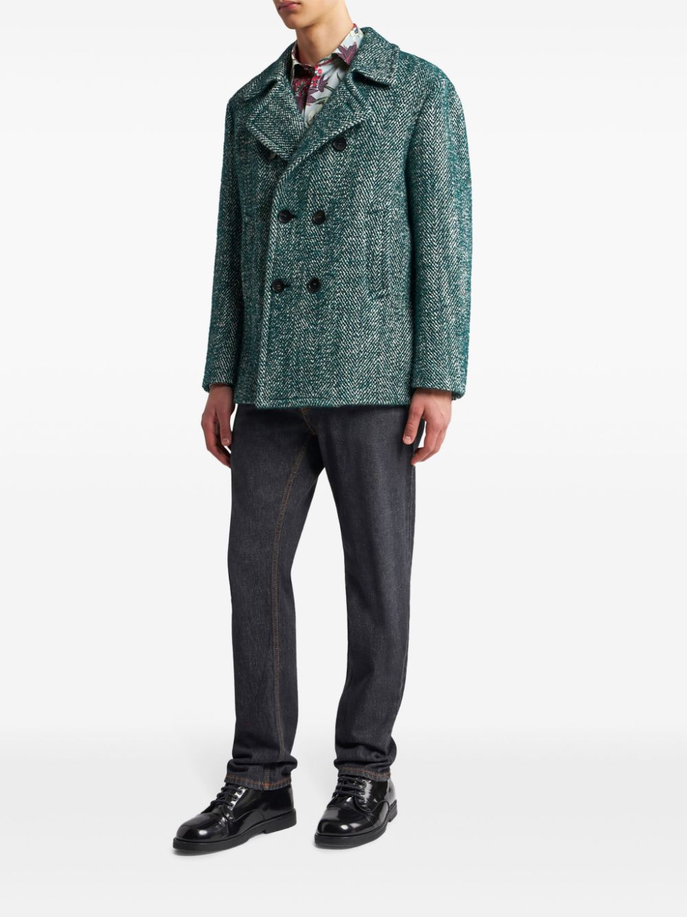 double-breasted peacoat
