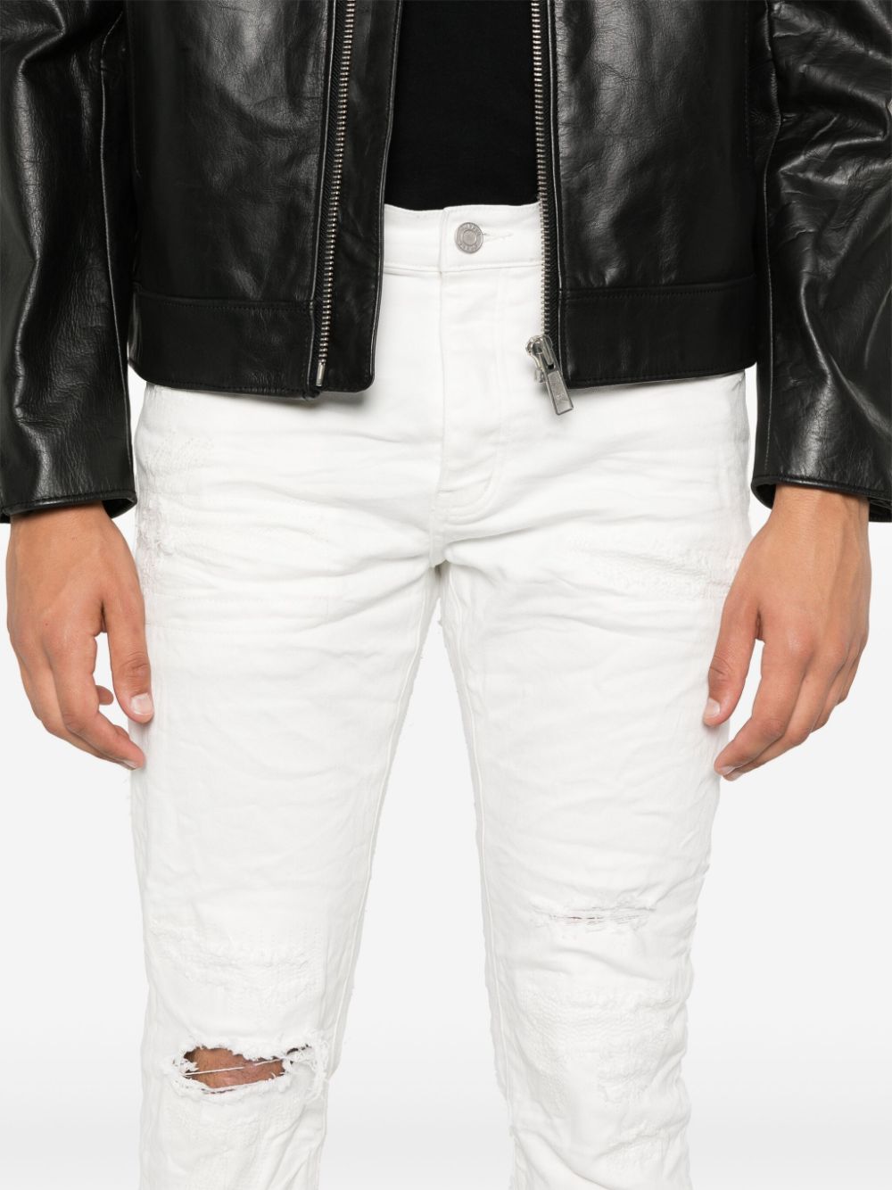 distressed skinny jeans