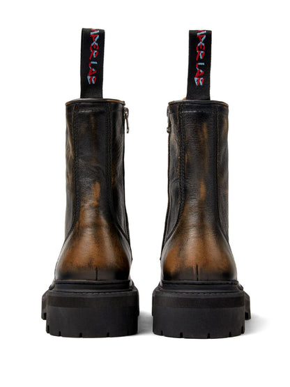 Lace-up leather boots