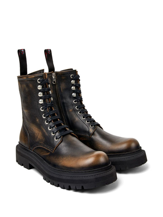 Lace-up leather boots