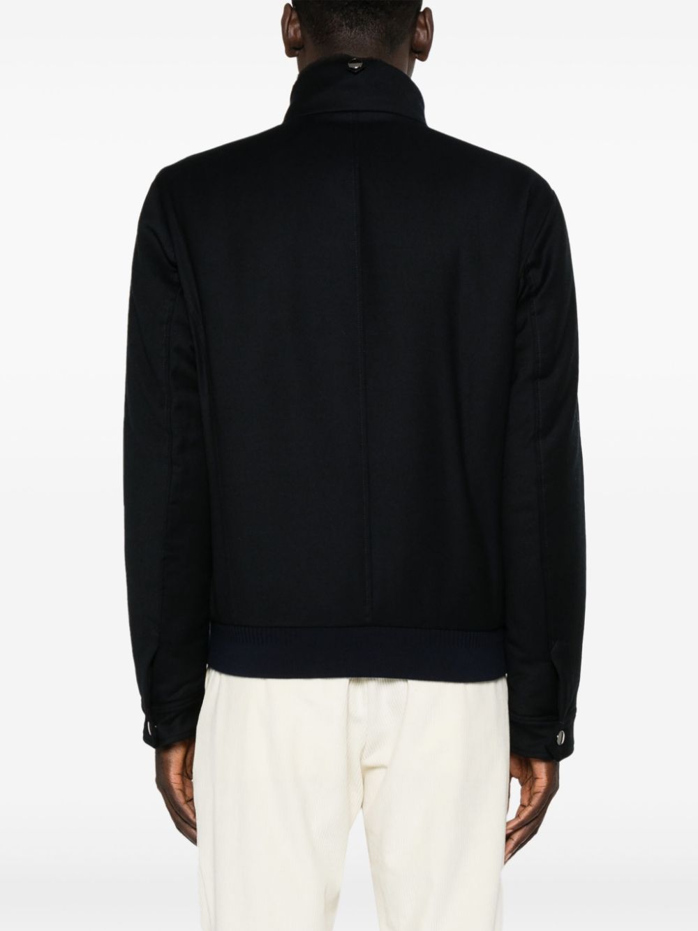 high-neck wool jacket