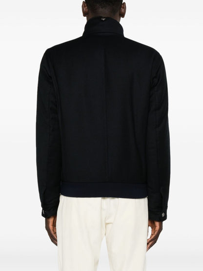 high-neck wool jacket