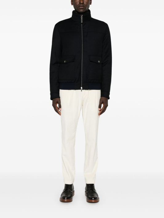 high-neck wool jacket