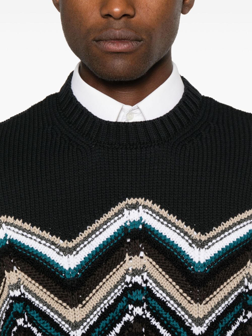 zigzag-embroidered sweatshirt