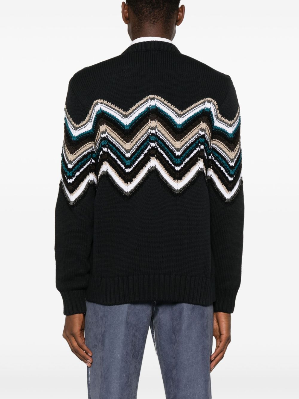 zigzag-embroidered sweatshirt