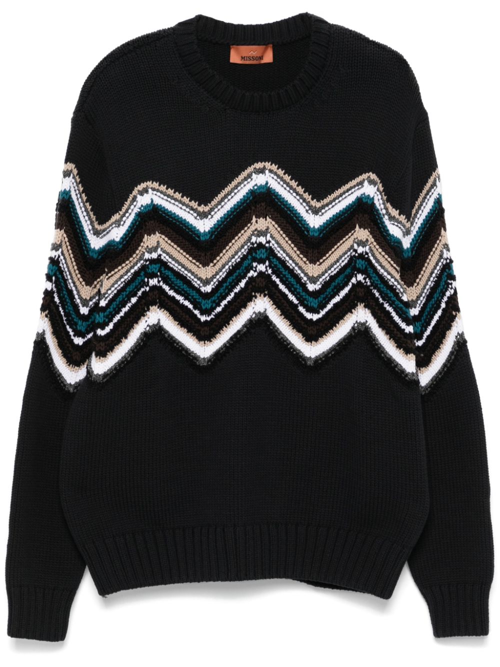 zigzag-embroidered sweatshirt