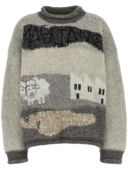 Intarsia-knit logo sweater