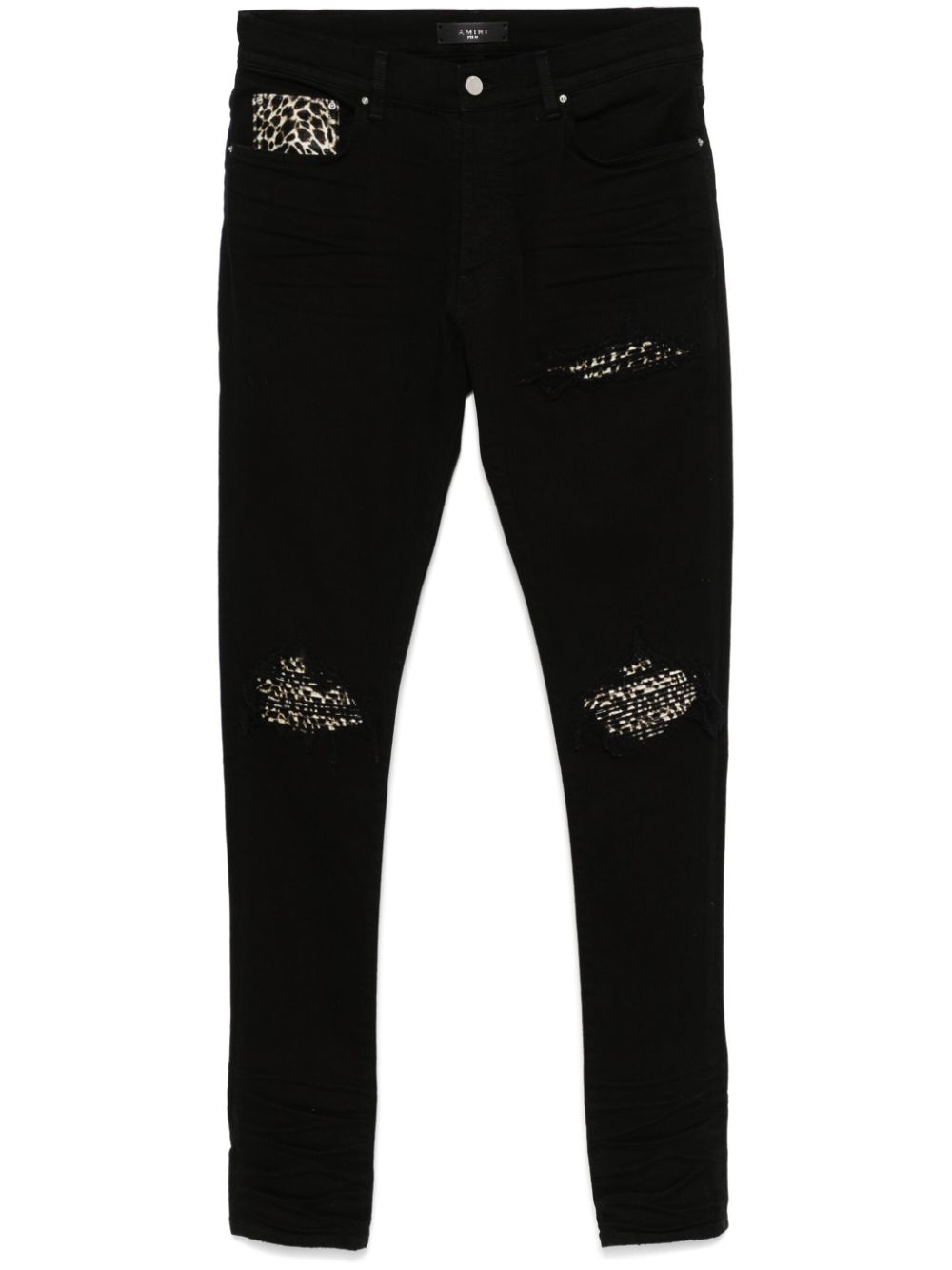 leopard-detail jeans