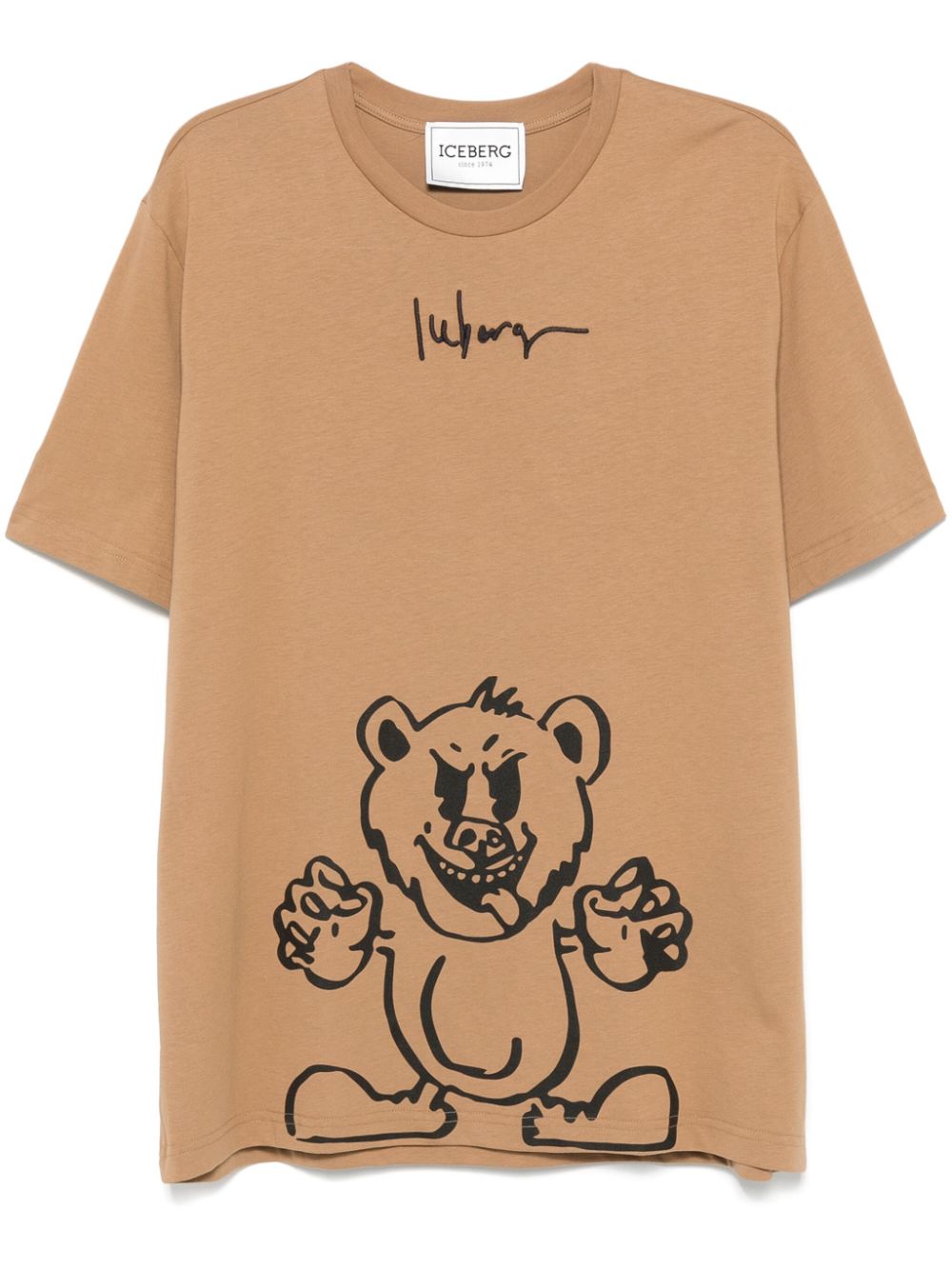 logo-embroidered printed t-shirt