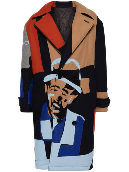 Patchwork padded coat