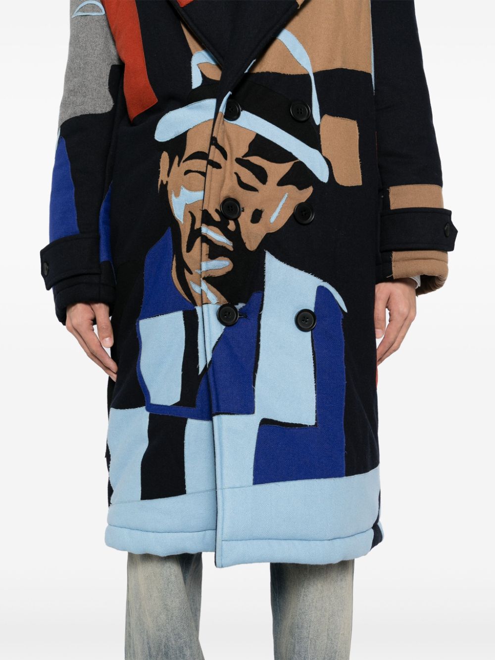 patchwork padded coat