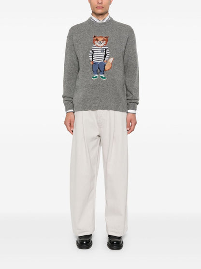 Fox-intarsia sweater