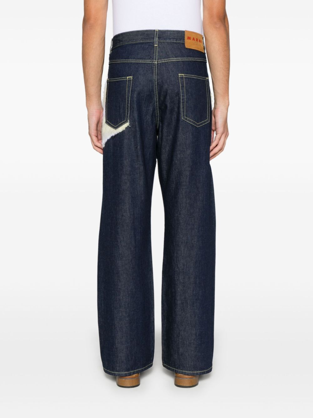 knitted-patchwork jeans
