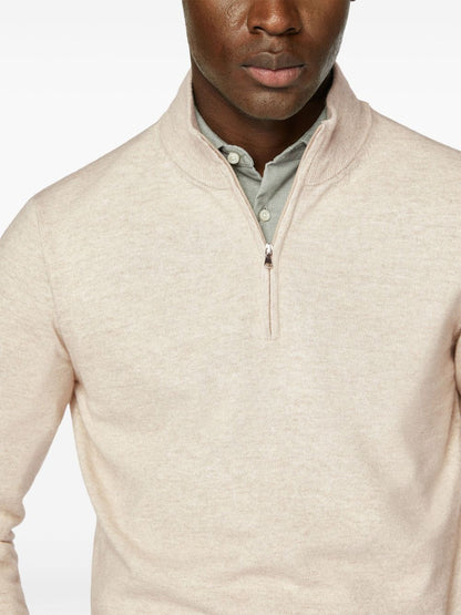 Half-zip cashmere sweater